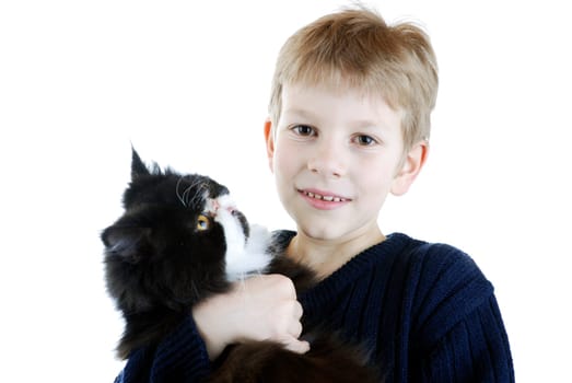 Boy with cat