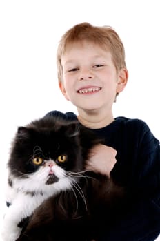 Boy with cat