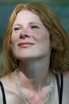 red-haired woman over 40