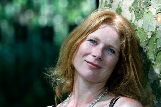 red-haired woman over 40