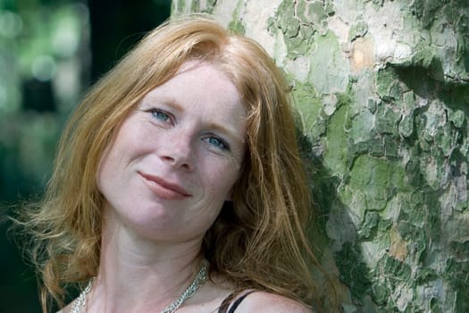 red-haired woman over 40