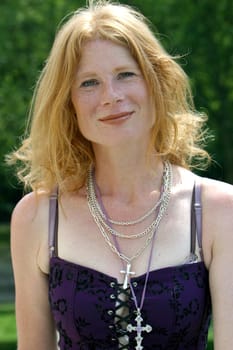 red-haired woman over 40