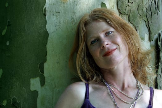 red-haired woman over 40