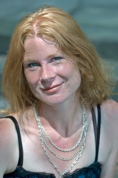 red-haired woman over 40