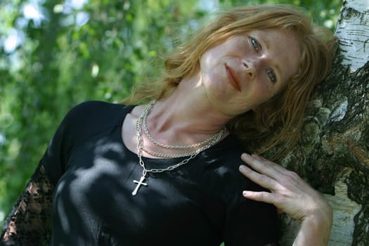red-haired woman over 40
