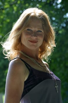 red-haired woman over 40