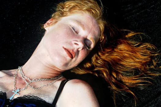 red-haired woman over 40
