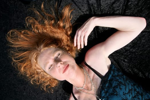 red-haired woman over 40