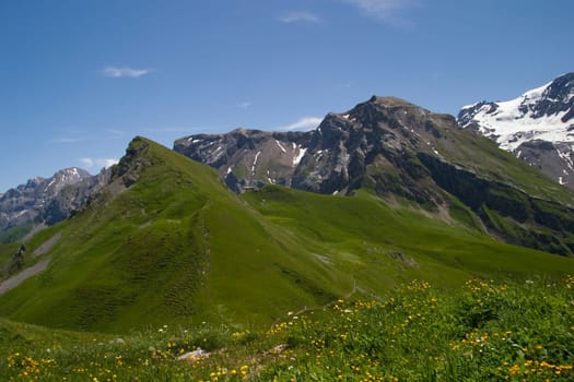 View from the Metschhorn towards Adelboden