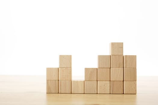Column model made of wooden blocks