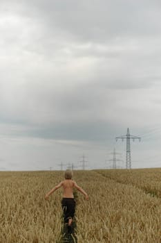 In the middle of the field
