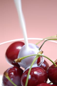 Cherries with milk