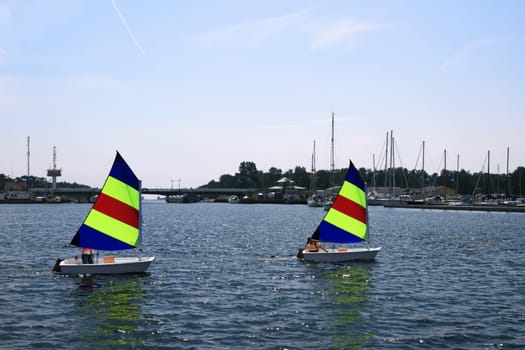 Opti (optimists) is the name of the small boats for children