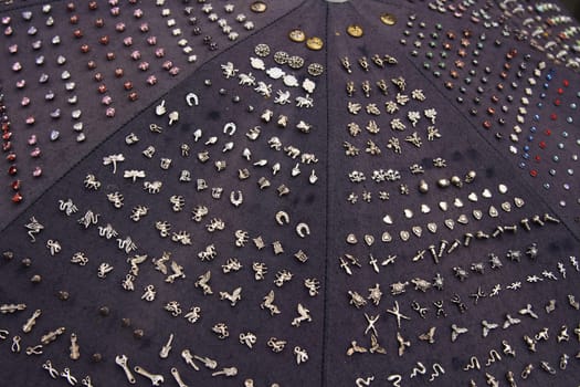 Stud earrings as raindrops