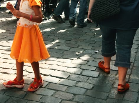 the red sandals