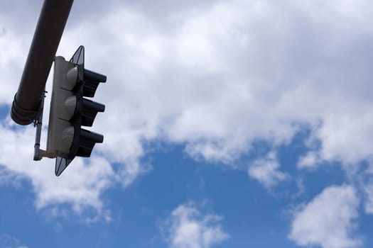 Traffic light in the clouds