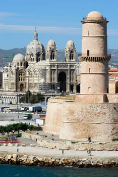 ... View of the Major Cathedral and Fort Saint Jean...