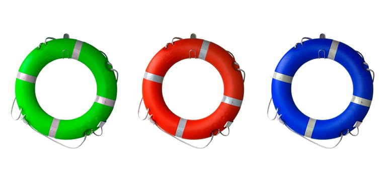 Three lifebuoys