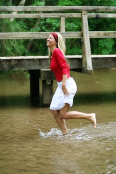 happy woman without isolated