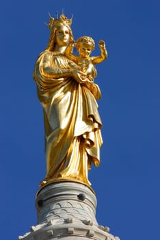 ... this statue of the Virgin Mary,which stands on the Notre Dame de la Garde in Marseille,is almost 10m high...
