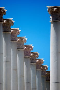 Columns against a blue sky