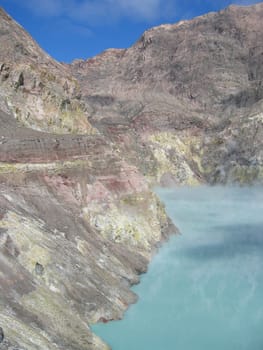 Crater lake on White Island