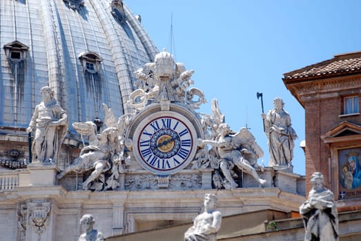 Clock at St. Peter's Basilica in Rome