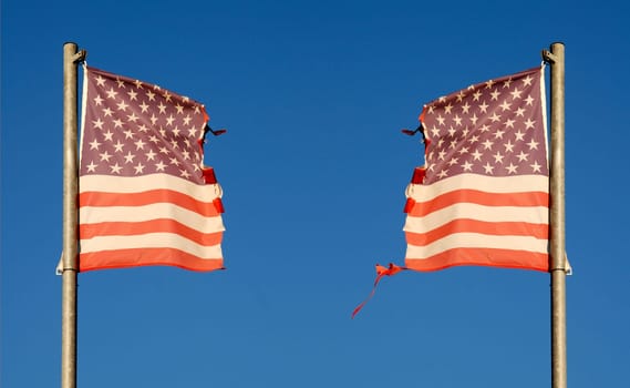 2 American flags