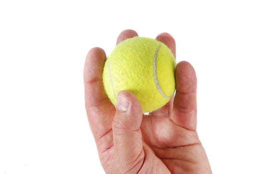 Hand with tennis ball