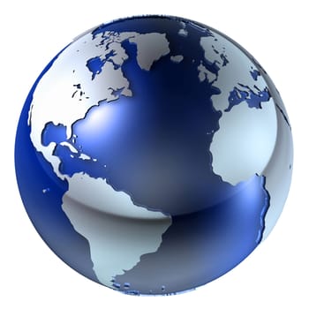 3D globe with reflection