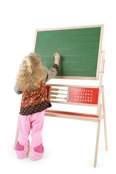 Girl at blackboard