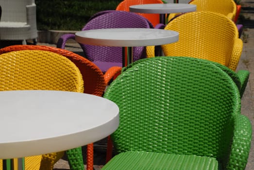 colorful chairs
