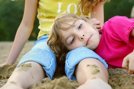 Cuddling on the beach