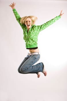 Young woman in the jump I