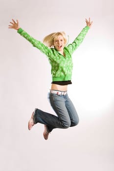 Young woman in jump VI