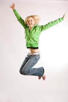 Young woman in jump IV