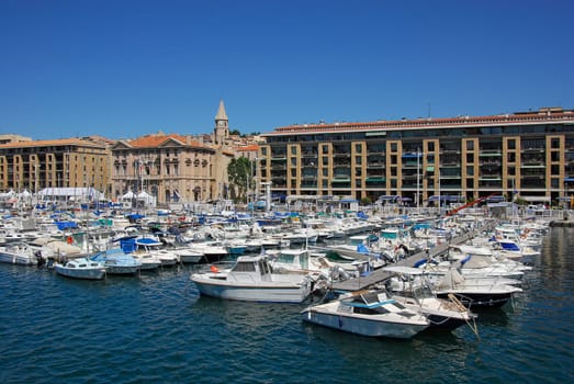 Marseille,Vieux Port and Hotel de Ville