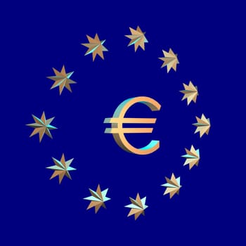 European flag with euro sign