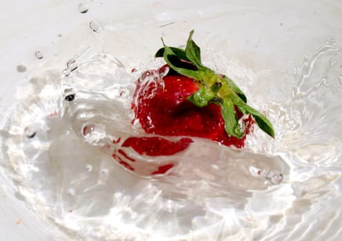 Strawberry in the water