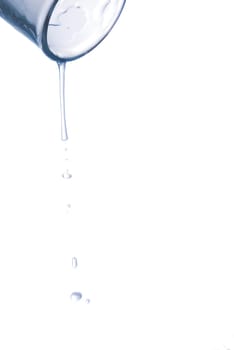 Water flows from a glass
