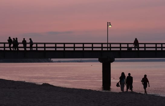 Evening walk by the sea