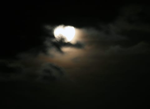 Moon behind clouds