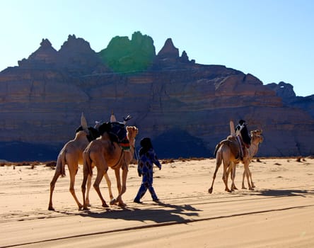 Tuareg nomads in the Akakus Mountains