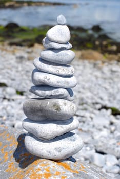 Stack of stones by the sea