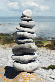 Stack of stones by the sea