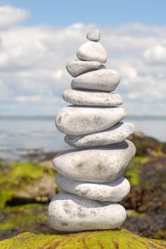 Stack of stones by the sea
