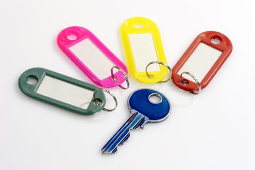 Blue front door key