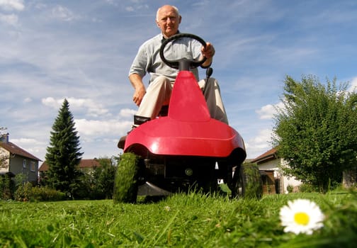Cutting the lawn