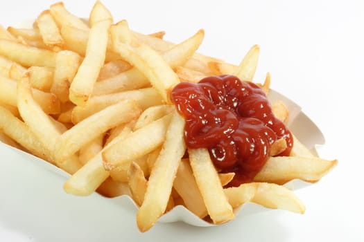 French fries with ketchup