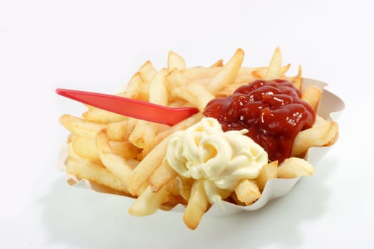 French fries red and white